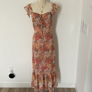 WAYF Floral Midi Dress